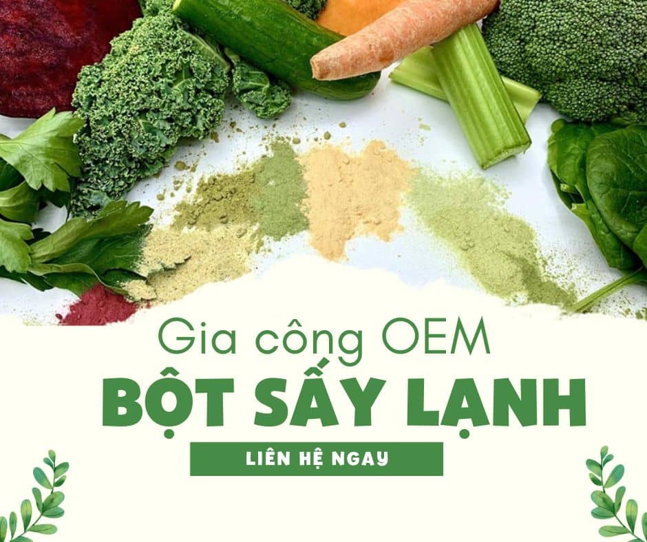 Gia công bột rau củ sấy lạnh